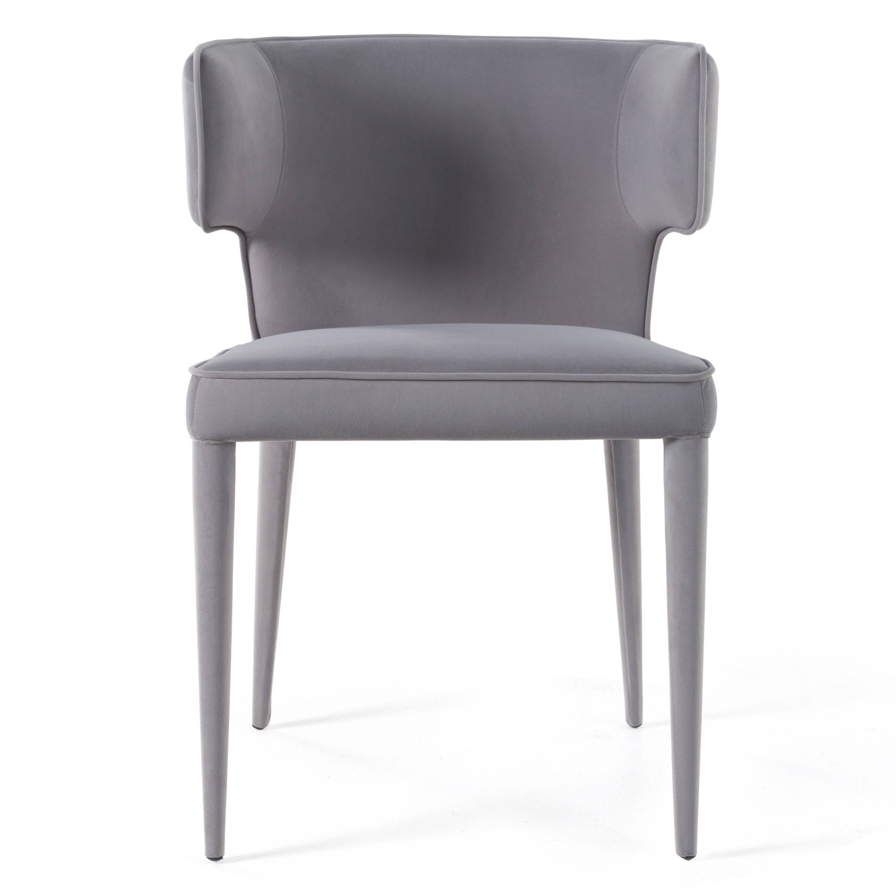 Lucero - Modern Grey Velvet Arm Dining Chair - image 2
