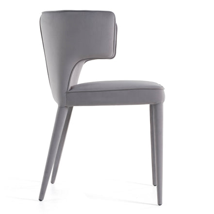 Lucero - Modern Grey Velvet Arm Dining Chair - image 3