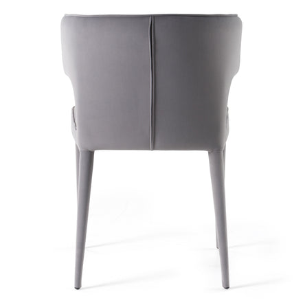 Lucero - Modern Grey Velvet Arm Dining Chair - image 4