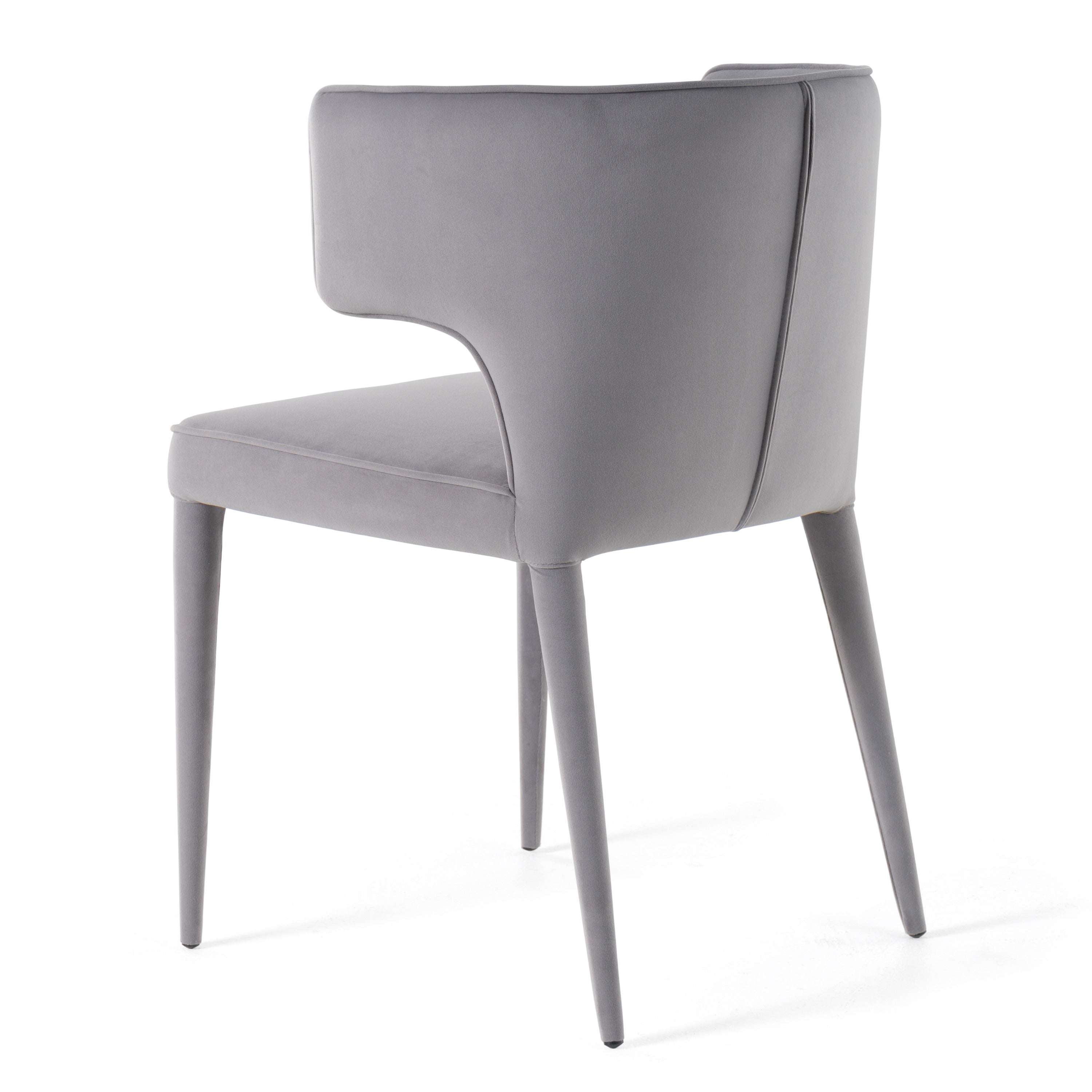 Lucero - Modern Grey Velvet Arm Dining Chair - image 5