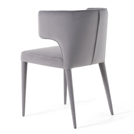 Lucero - Modern Grey Velvet Arm Dining Chair - image 5