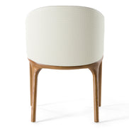 Lunde Cream Fabric and Walnut Arm Dining Chair - image 4
