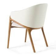 Lunde Cream Fabric and Walnut Arm Dining Chair - image 5
