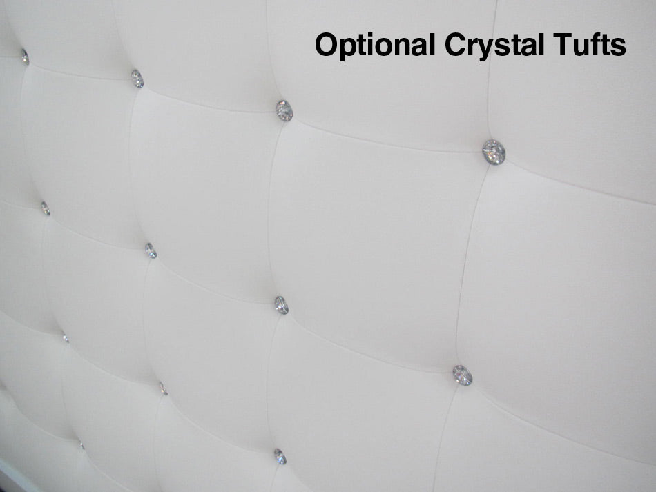 Lyrica - White Leatherette With Crystals Bed - image 3
