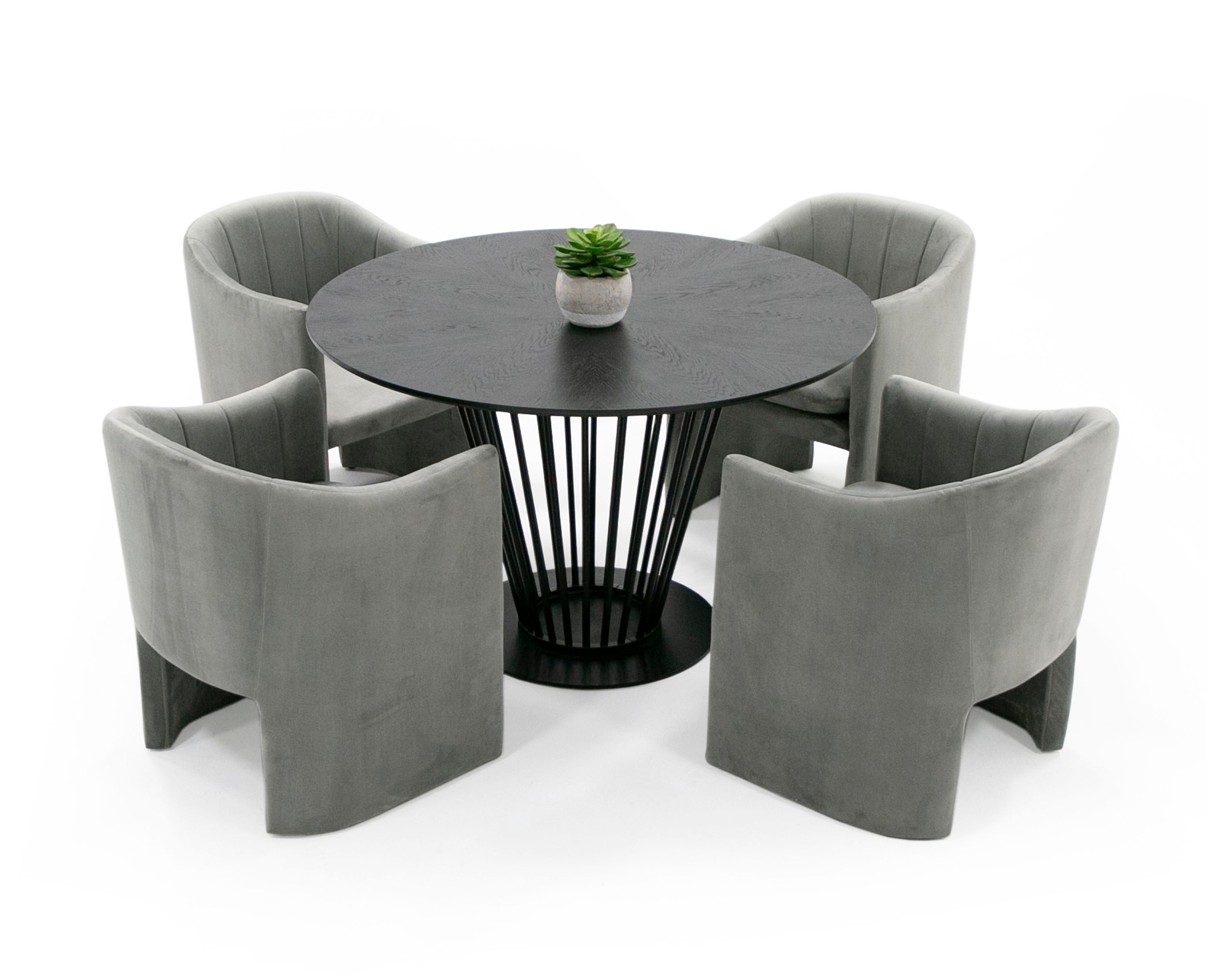 Conroy - Modern Black Round Dining Table - image 4