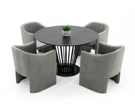 Conroy - Modern Black Round Dining Table - image 4