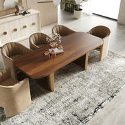 Marjorie - Modern Walnut + Brushed Gold Rectangular Dining Table - image 3