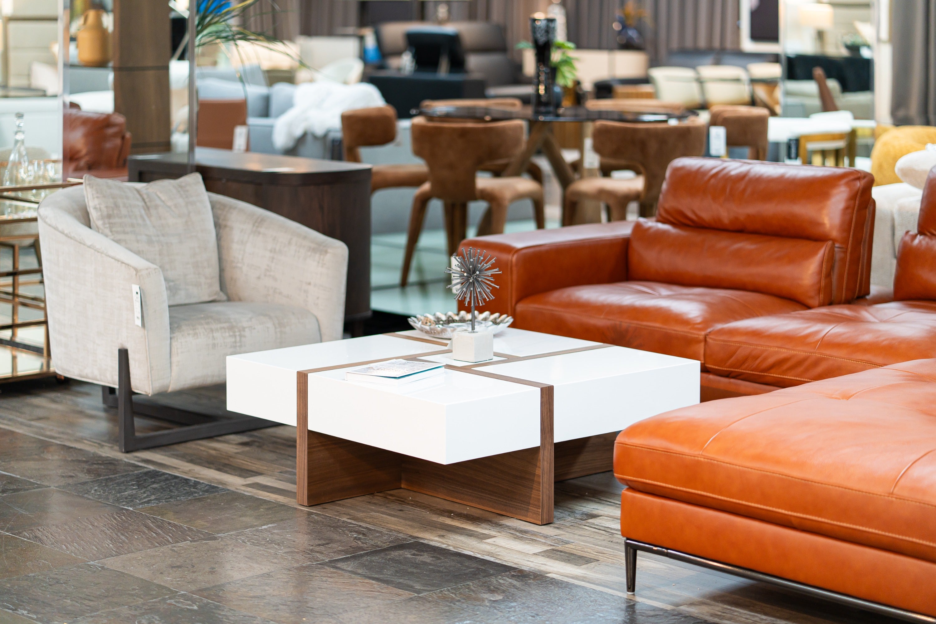 Makai Modern White & Walnut Square Coffee Table - image 5