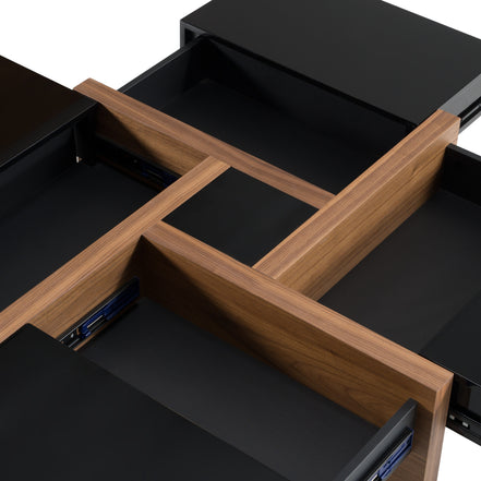 Makai Modern Black & Walnut Coffee Table - image 3