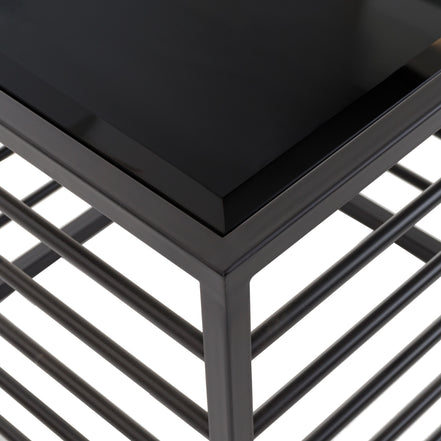 Malvo - Modern Black + Glass End Table