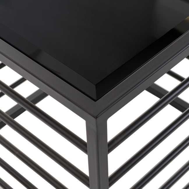 Malvo - Modern Black + Glass End Table
