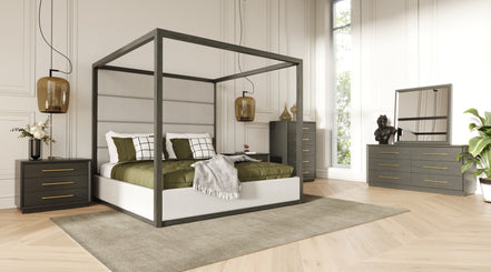 Manhattan- Contemporary Grey and Gold Dresser - image 2