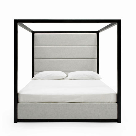 Manhattan - Contemporary Canopy Grey Bed -queen - image 2