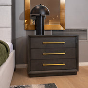 Manhattan - Contemporary Grey and Gold Nightstand - image 2