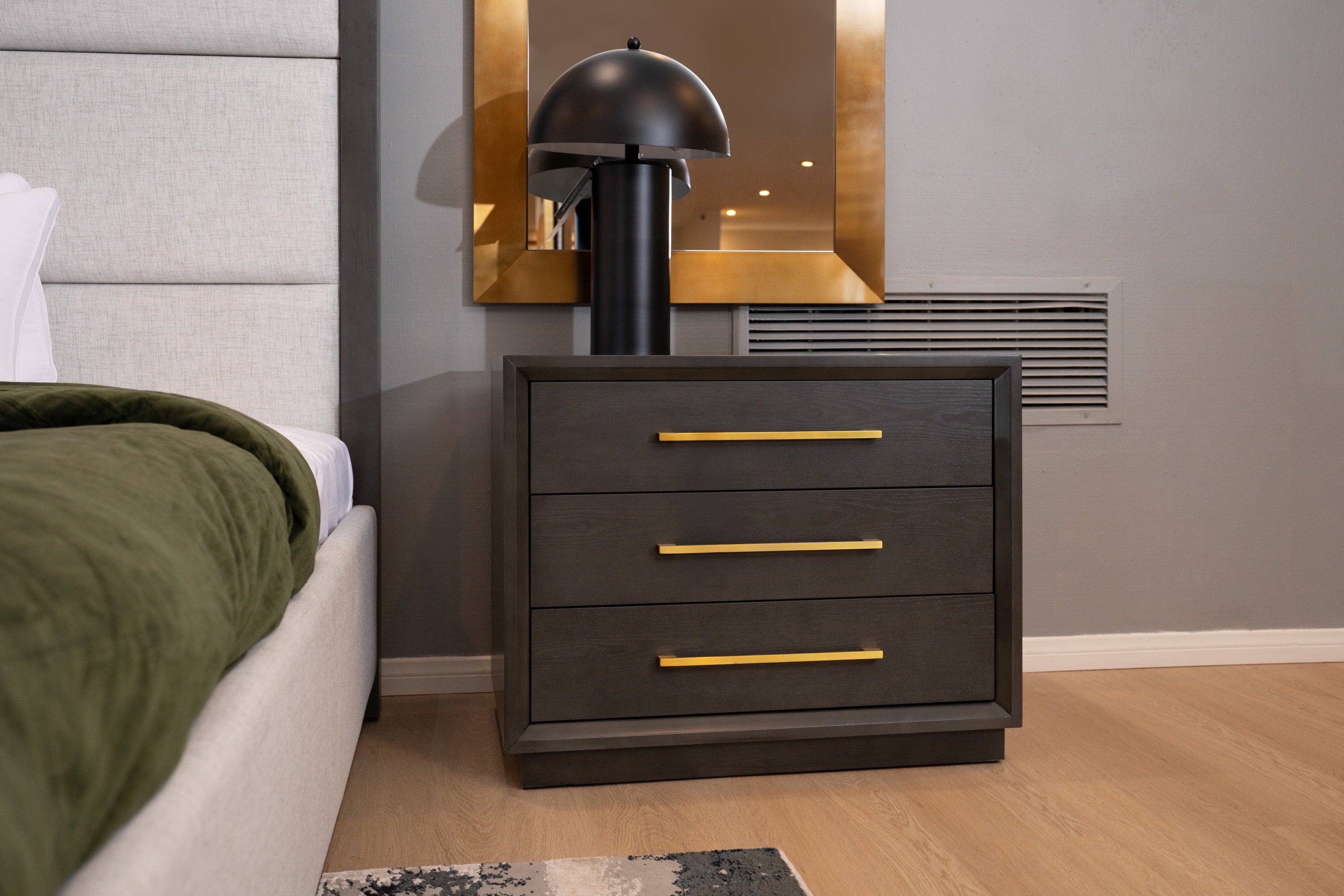 Manhattan - Contemporary Grey and Gold Nightstand - image 2