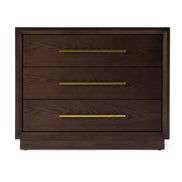 Manhattan - Contemporary Brown Oak and Gold Nightstand - image 4