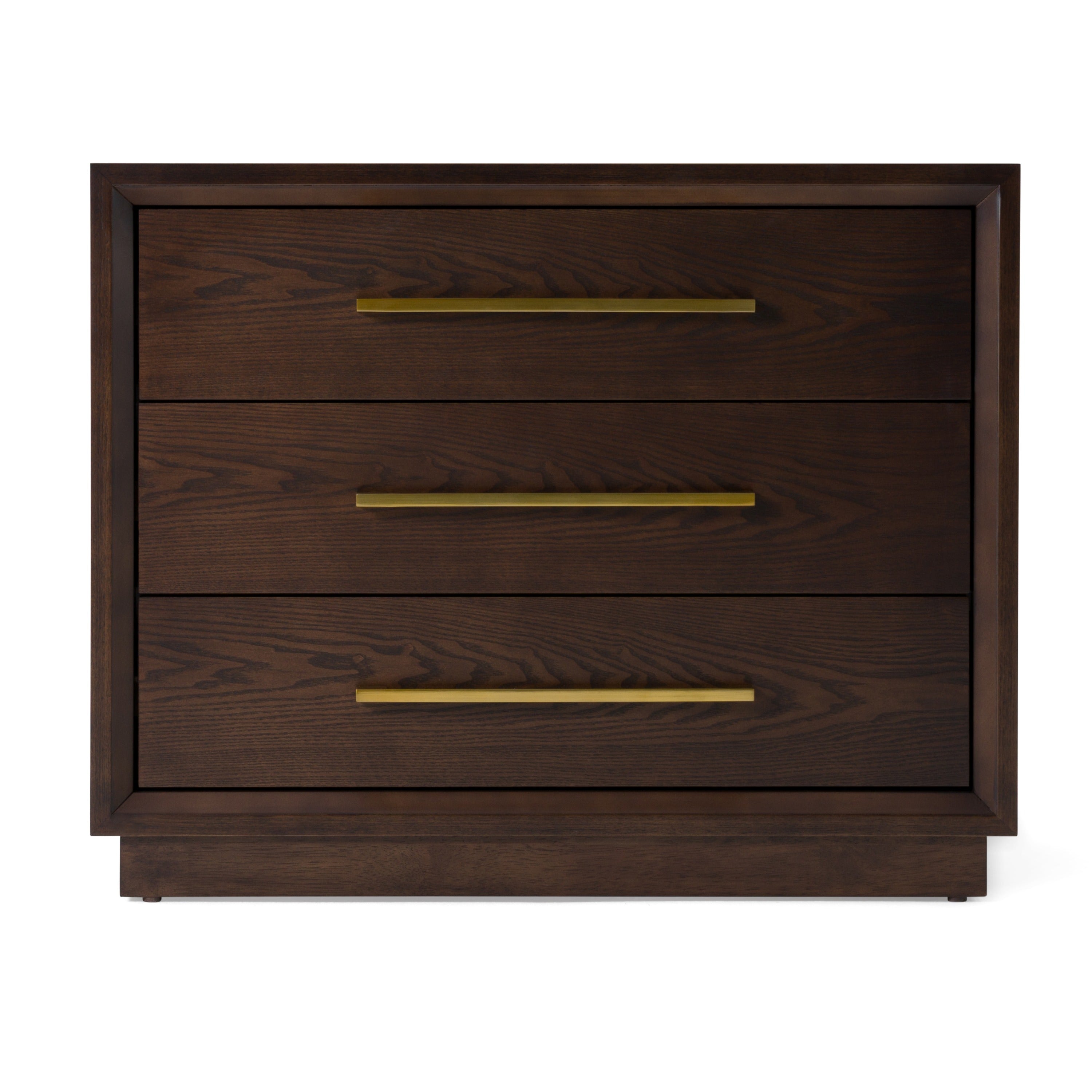 Manhattan - Contemporary Brown Oak and Gold Nightstand - image 4