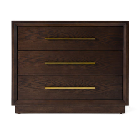 Manhattan - Contemporary Brown Oak and Gold Nightstand - image 4