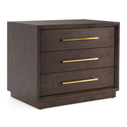 Manhattan - Contemporary Brown Oak and Gold Nightstand - image 5