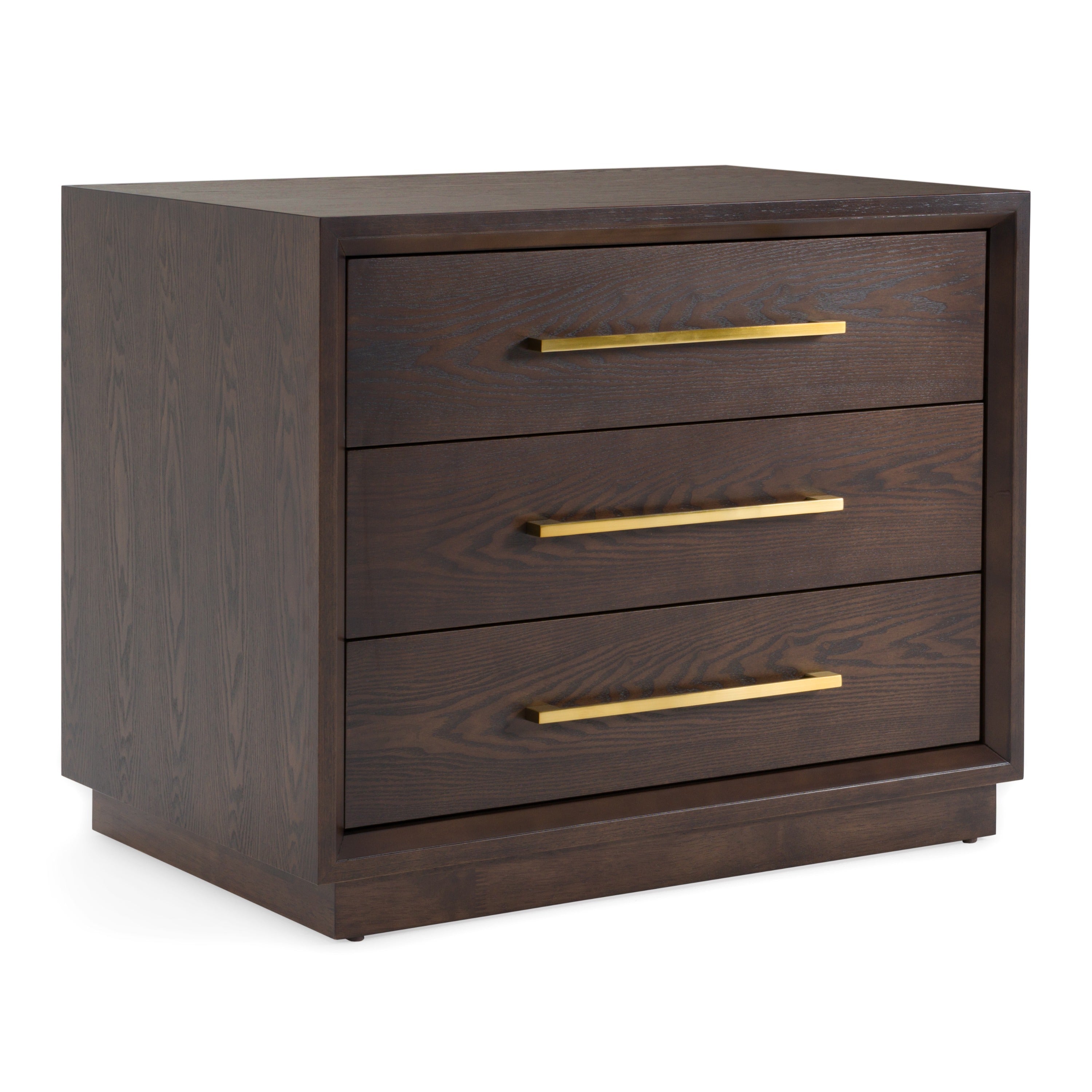 Manhattan - Contemporary Brown Oak and Gold Nightstand - image 5