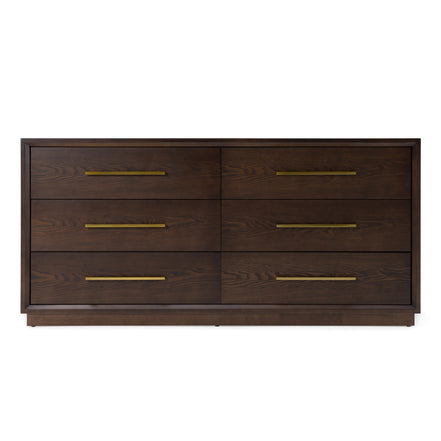 Manhattan - Contemporary Brown Oak and Gold Dresser - image 3