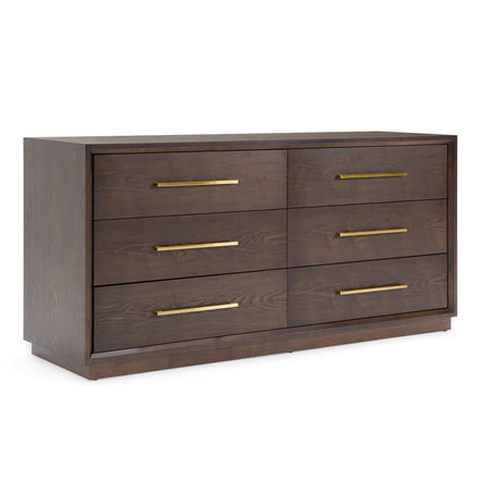 Manhattan - Contemporary Brown Oak and Gold Dresser - image 4