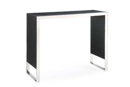 Manston - Modern Black Oak & Stainless Steel Bar Table