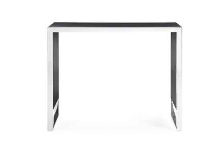 Manston - Modern Black Oak & Stainless Steel Bar Table - image 2