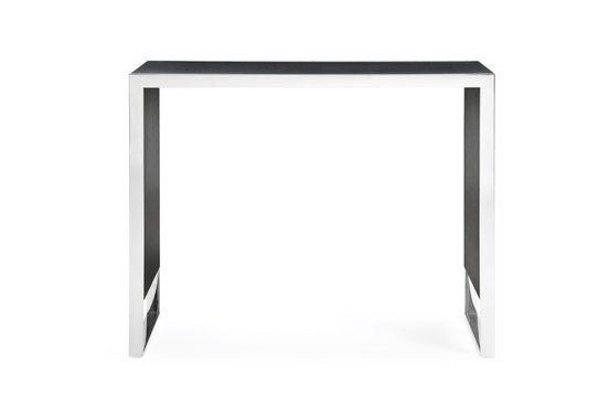 Manston - Modern Black Oak & Stainless Steel Bar Table - image 2