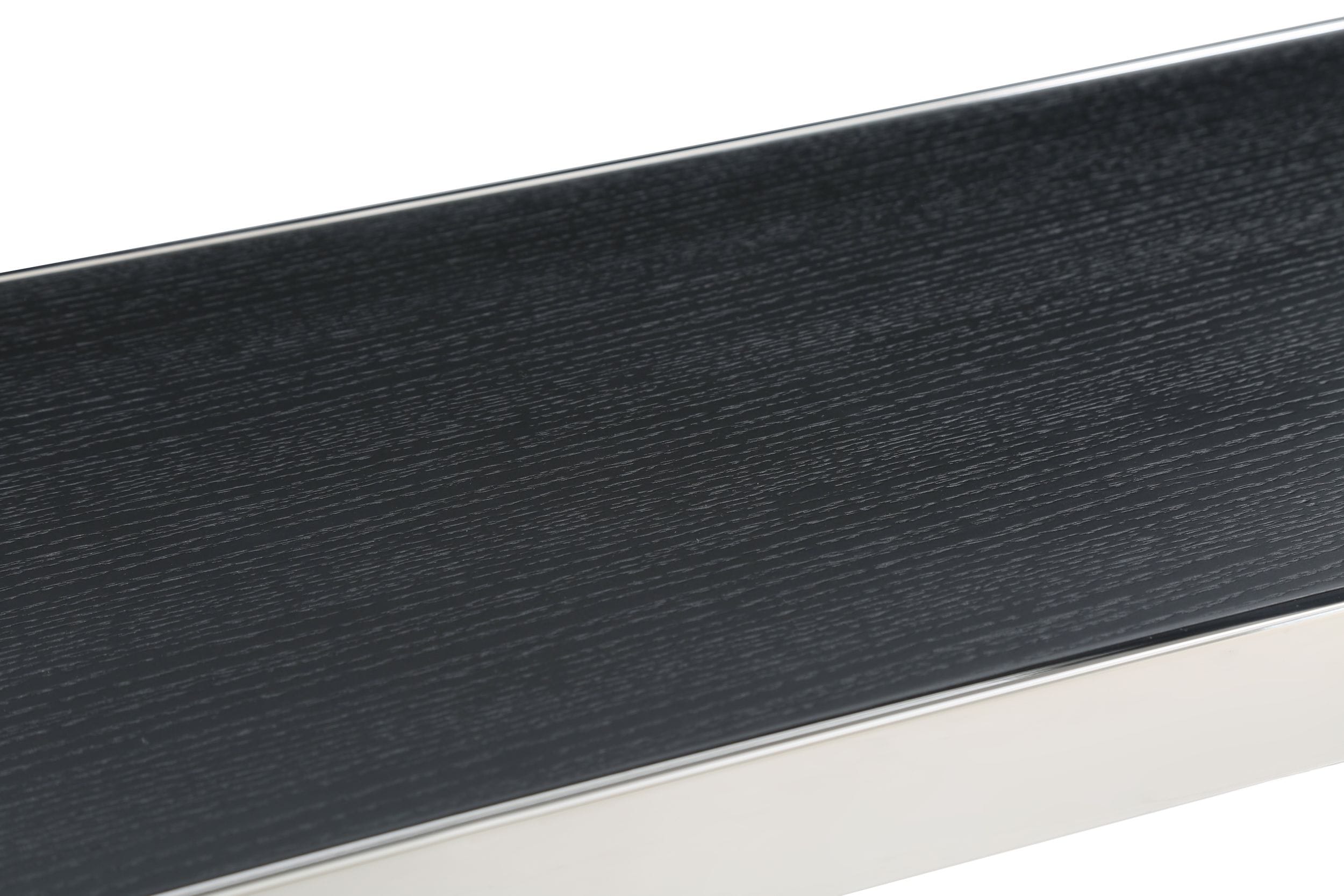 Manston - Modern Black Oak & Stainless Steel Bar Table - image 3