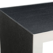 Manston - Modern Black Oak & Stainless Steel Bar Table - image 4