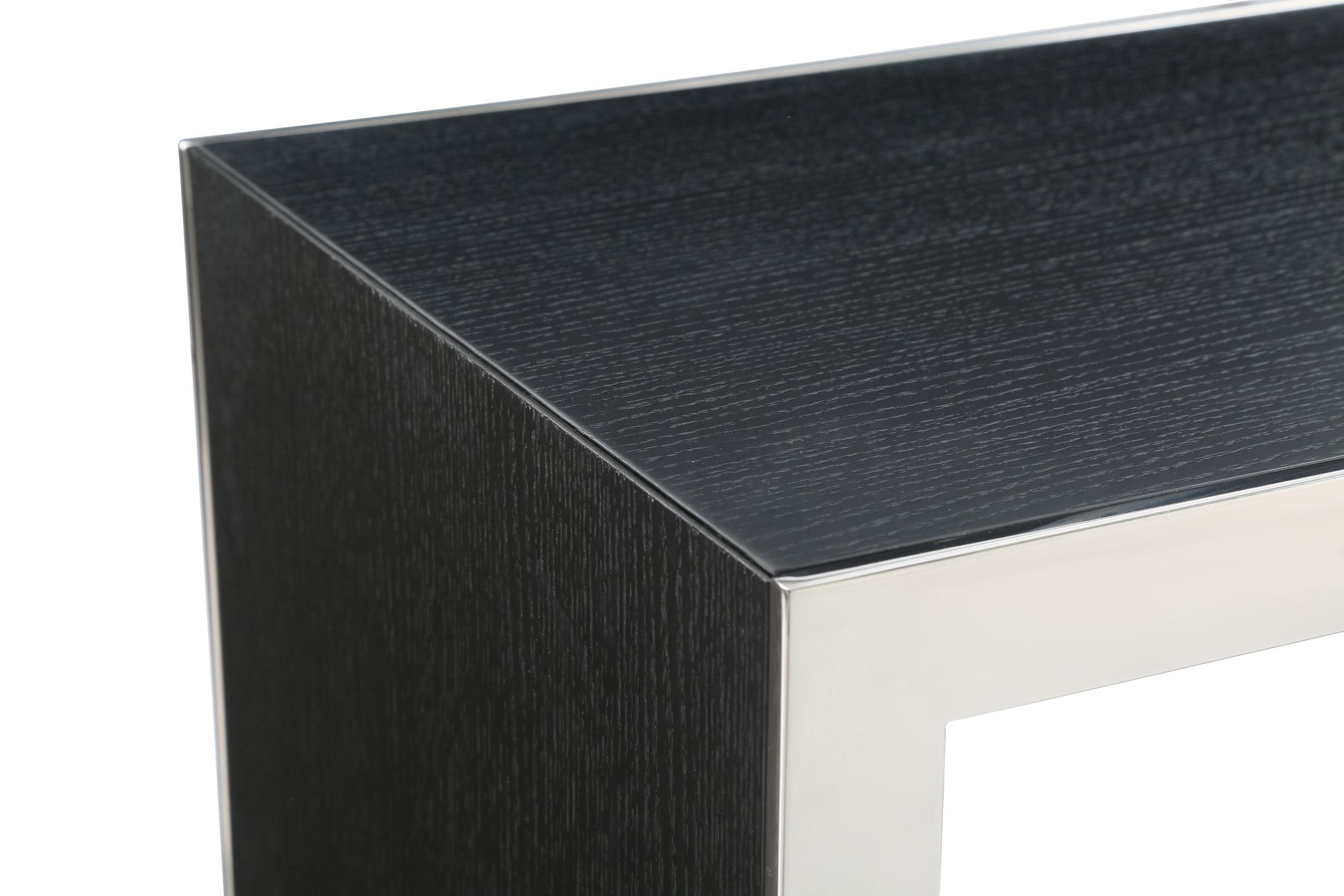 Manston - Modern Black Oak & Stainless Steel Bar Table - image 4
