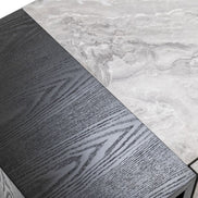 Maranello - Modern Grey Wash & Faux Marble Nightstand - image 3