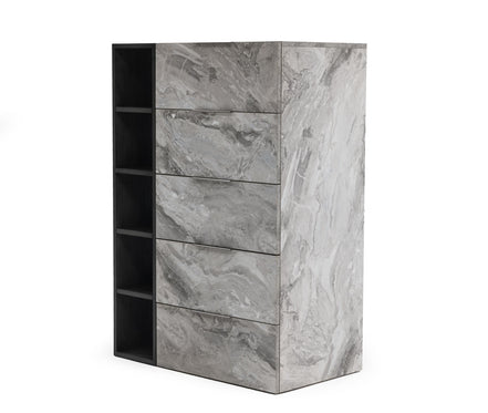 Maranello - Modern Grey Wash & Faux Marble Chest