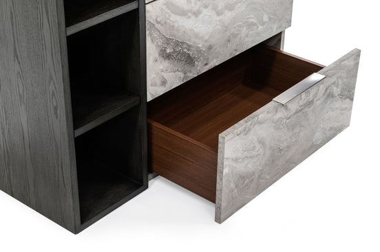 Maranello - Modern Grey Wash & Faux Marble Chest - image 2