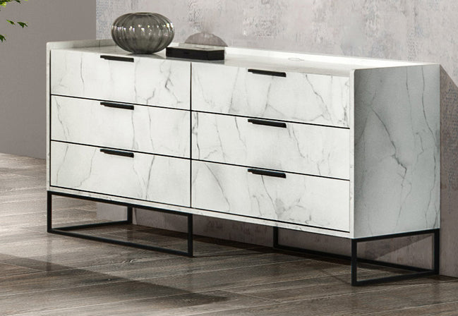 Marbella - Italian Modern White Marble Dresser