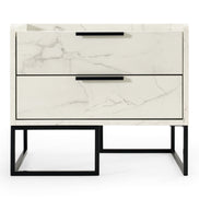 Marbella - Italian Modern White Marble Nightstand - image 3