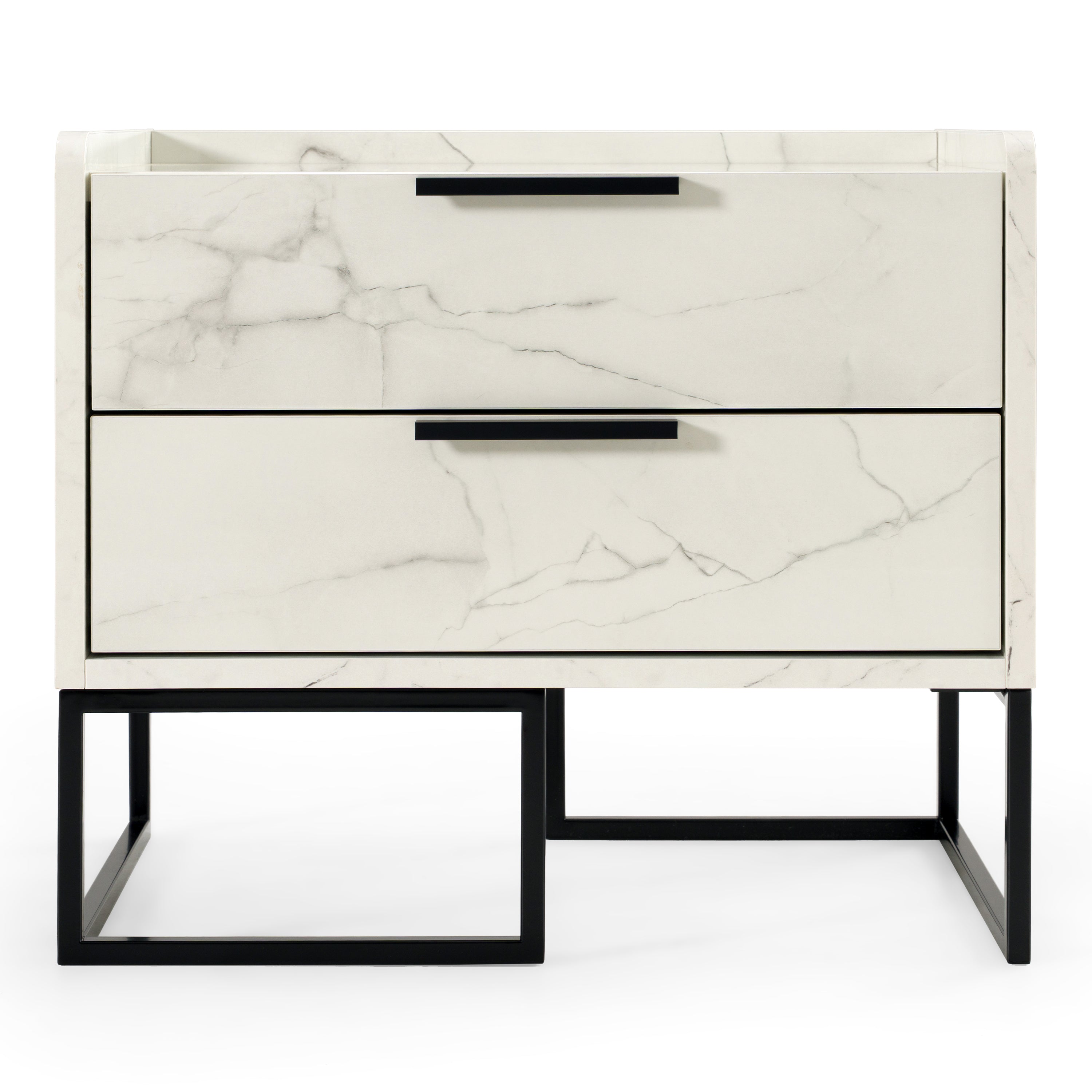 Marbella - Italian Modern White Marble Nightstand - image 3