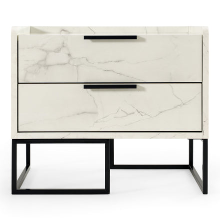 Marbella - Italian Modern White Marble Nightstand - image 3