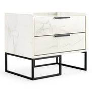 Marbella - Italian Modern White Marble Nightstand - image 4