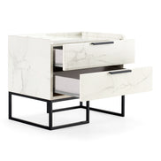 Marbella - Italian Modern White Marble Nightstand - image 5