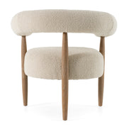 Marchland - Modern Beige Fabric + Oak Accent Chair - image 4