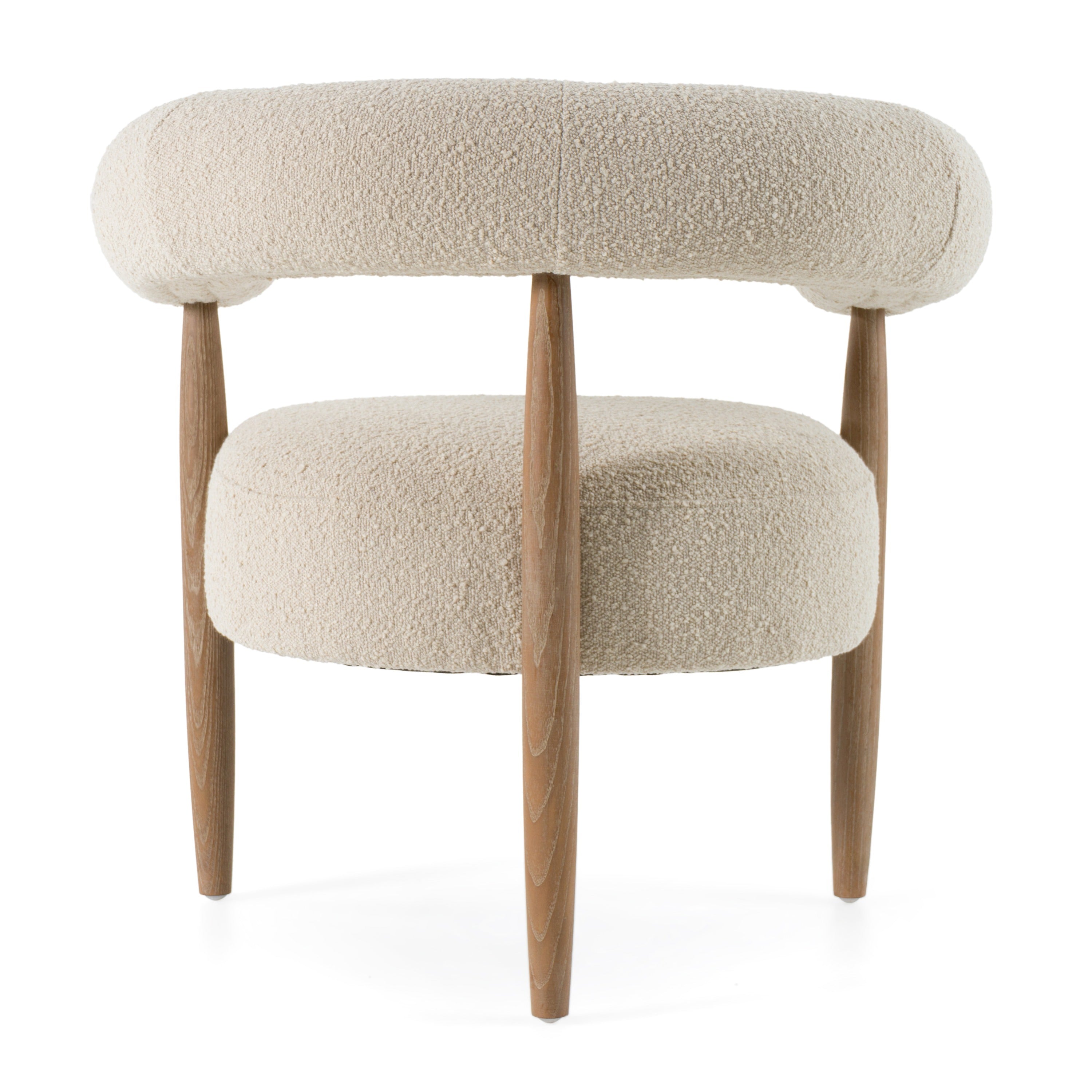 Marchland - Modern Beige Fabric + Oak Accent Chair - image 4
