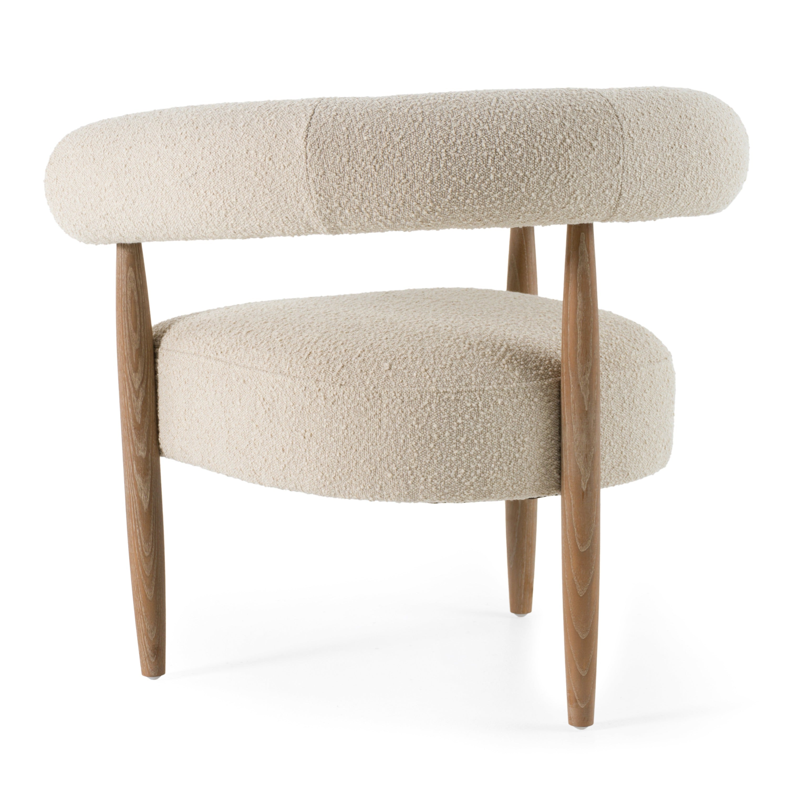 Marchland - Modern Beige Fabric + Oak Accent Chair - image 5