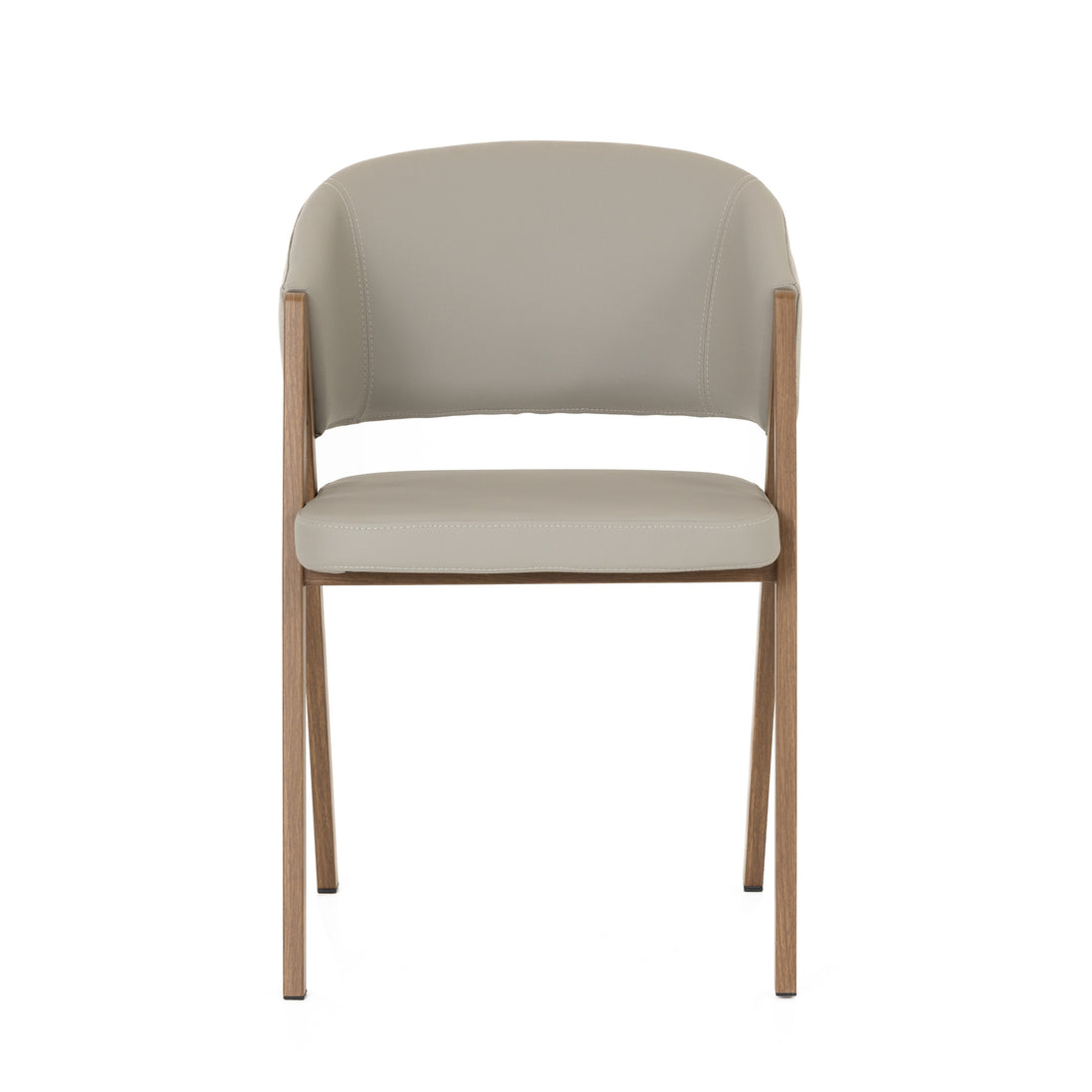Marcus - Modern Light Grey Vegan Leather Dining Chair (Set of 2)