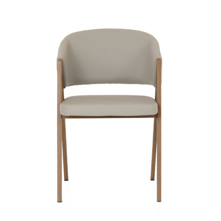 Marcus - Modern Light Grey Vegan Leather Dining Chair (Set of 2)
