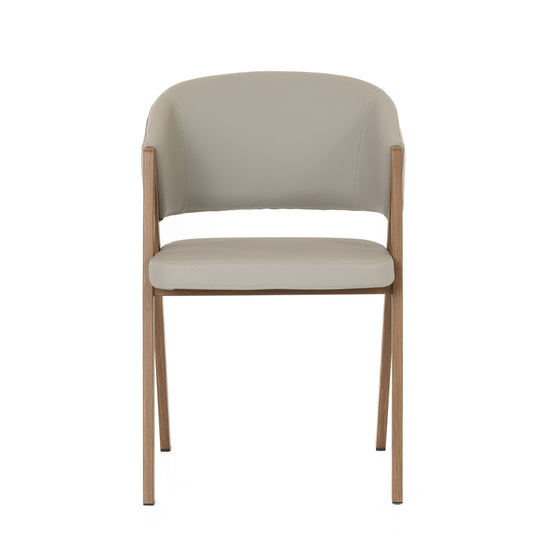 Marcus - Modern Light Grey Vegan Leather Dining Chair (Set of 2)