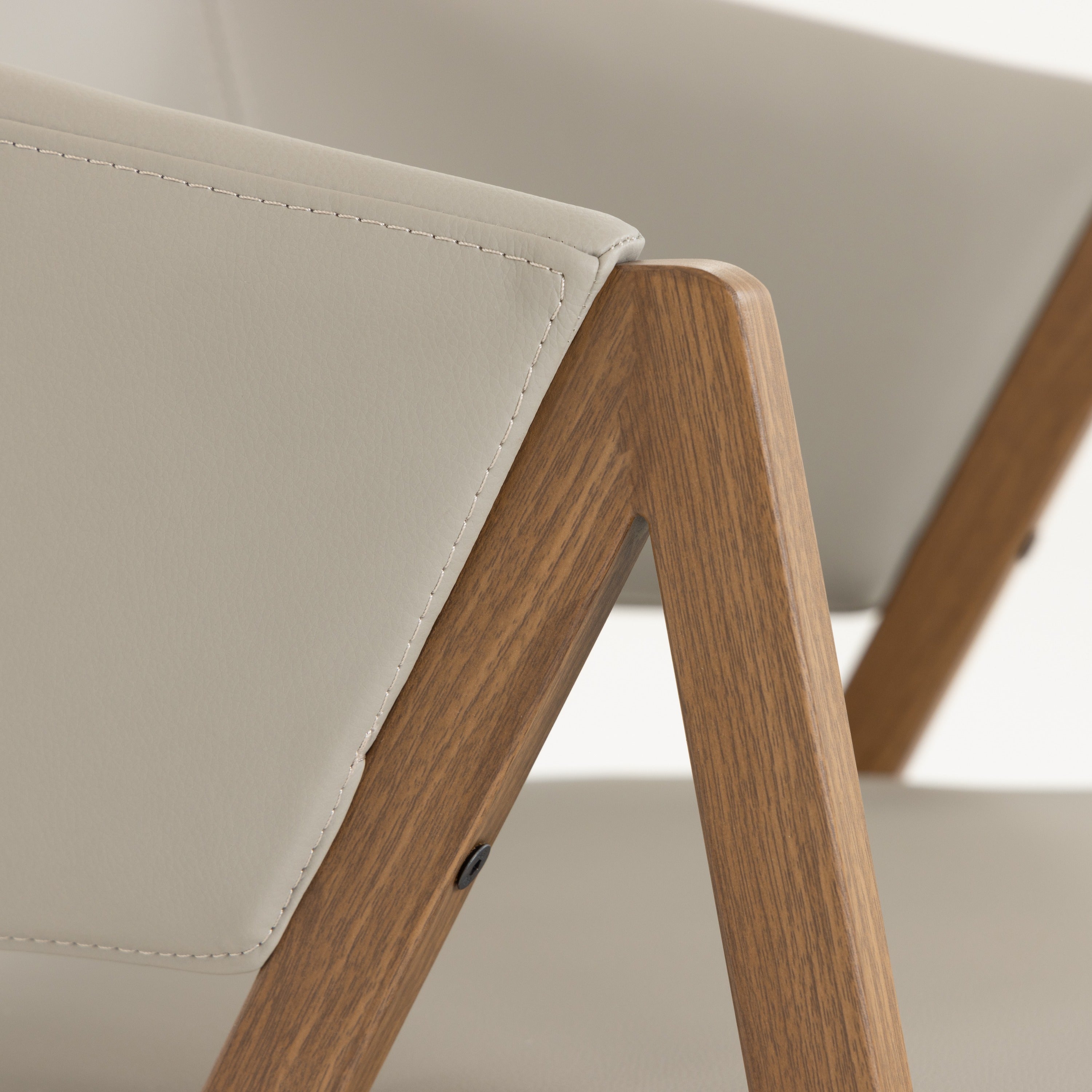 Marcus - Modern Light Grey Vegan Leather Dining Chair (Set of 2) - image 4