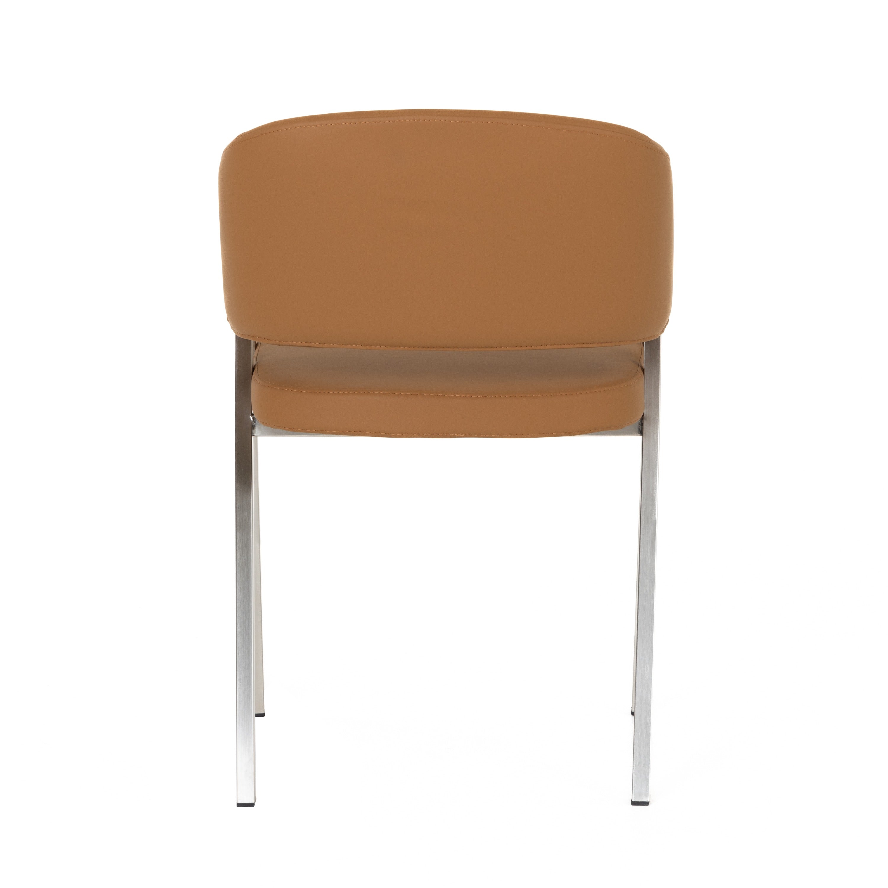 Marcus - Modern Camel Vegan Leather Dining Chair (Set of 2) - image 5