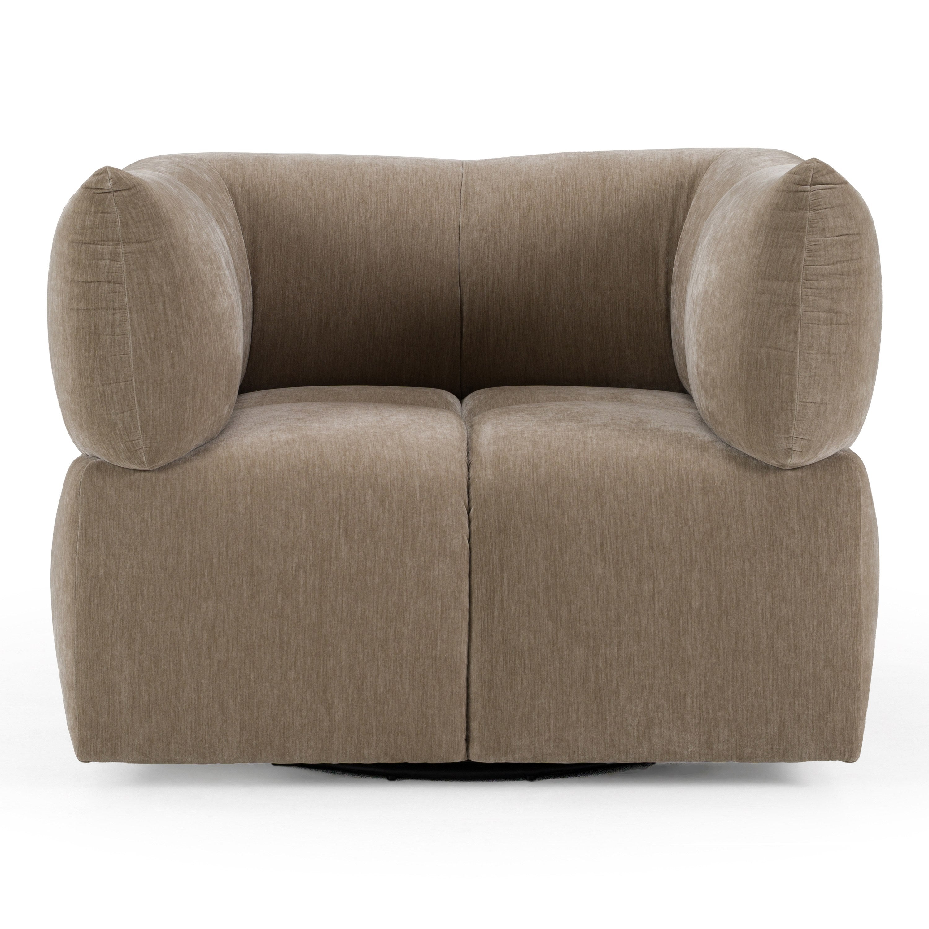 Marisol - Modern Taupe Fabric Swivel Accent Chair - image 2